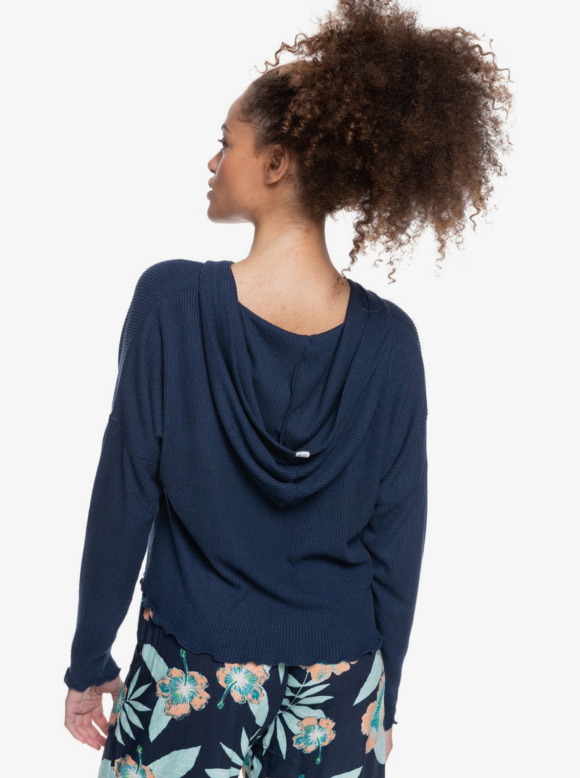 Women Roxy® Cozy Day Long Sleeve Rib Knit Tops Indigo | VRIX-08749