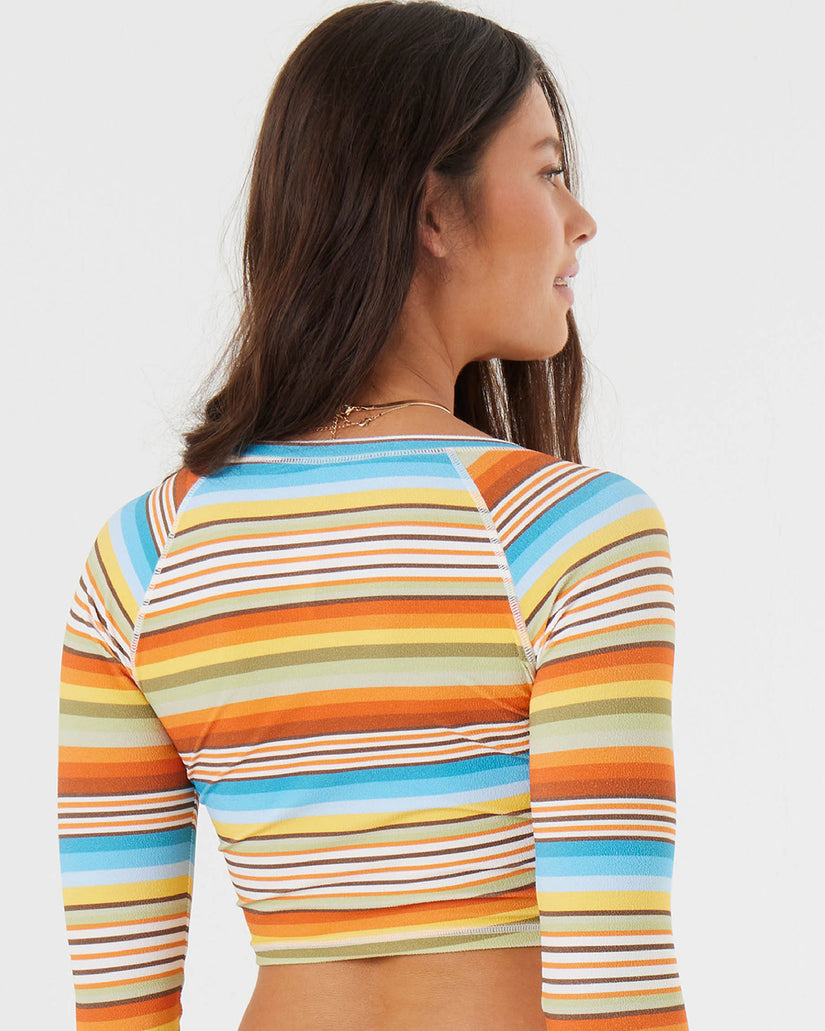 Women Roxy® Crop Long Raglan Sleeve Rashguards Multicolor | SVBT-72519