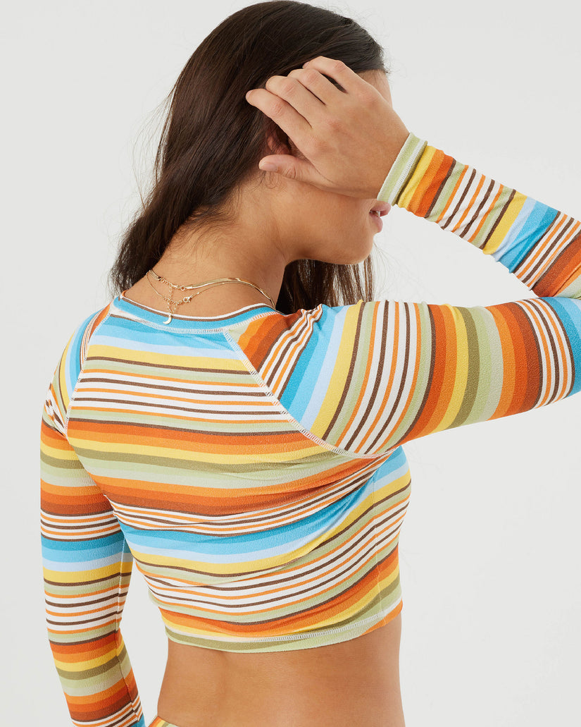 Women Roxy® Crop Long Raglan Sleeve Rashguards Multicolor | SVBT-72519