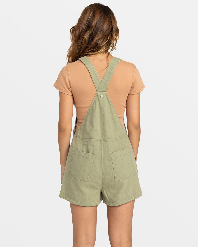 Women Roxy® Crystal Coast Short Overall Overalls Green | WAGI-30716