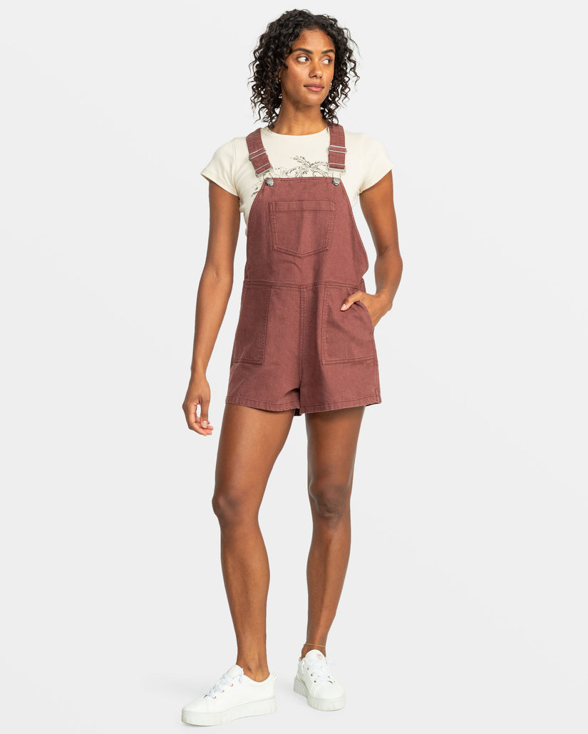 Women Roxy® Crystal Coast Short Overall Overalls Chocolate | SGLY-85162