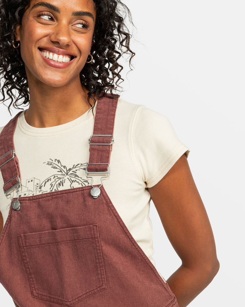 Women Roxy® Crystal Coast Short Overall Overalls Chocolate | SGLY-85162