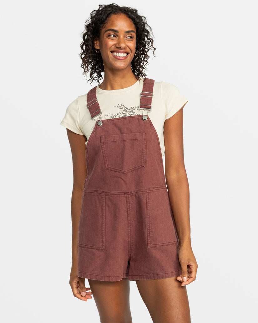 Women Roxy® Crystal Coast Short Overall Overalls Chocolate | SGLY-85162