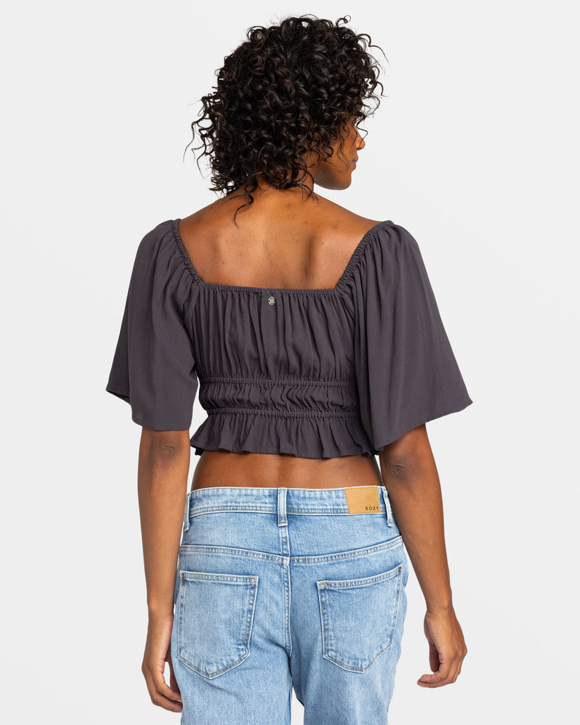 Women Roxy® Dawn Winds Crop Tops Dark Grey | EWTQ-09618