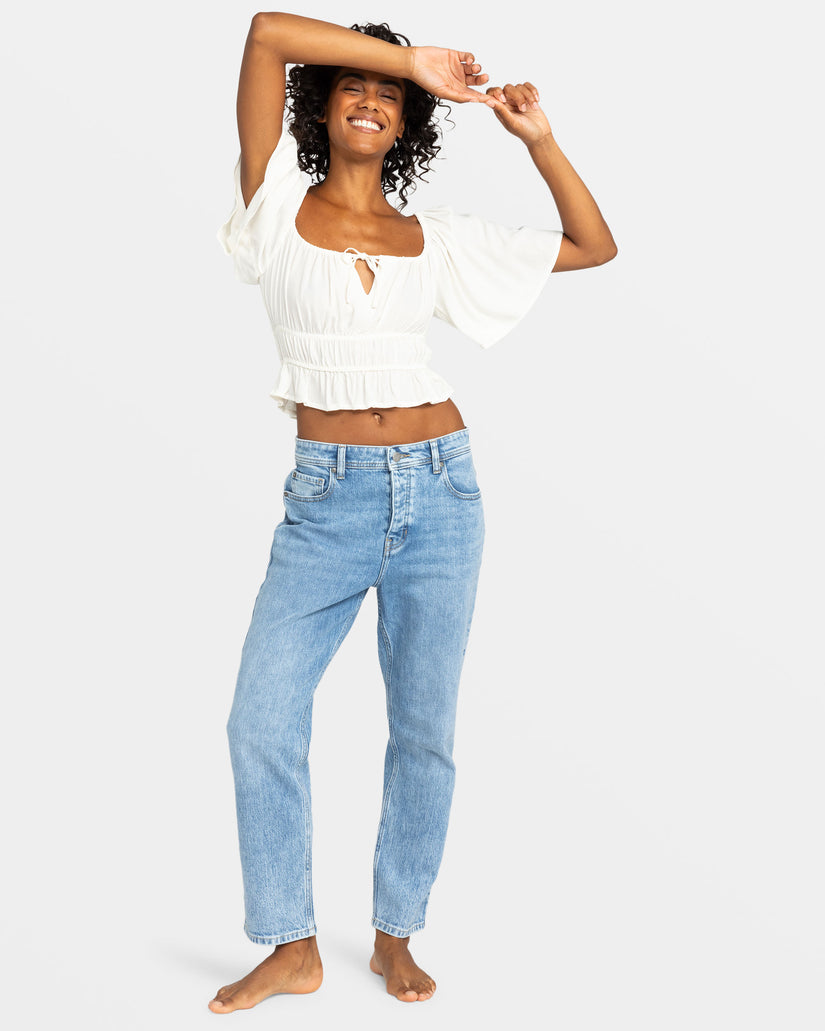 Women Roxy® Dawn Winds Crop Tops White | NUPE-21834
