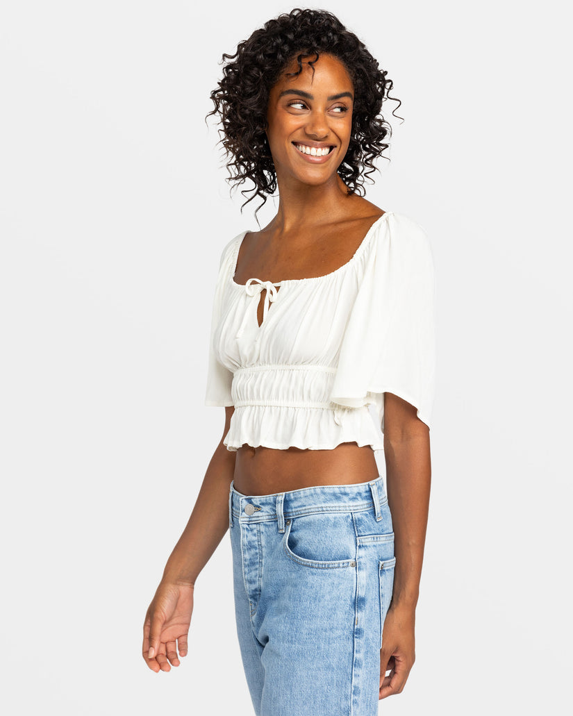 Women Roxy® Dawn Winds Crop Tops White | NUPE-21834
