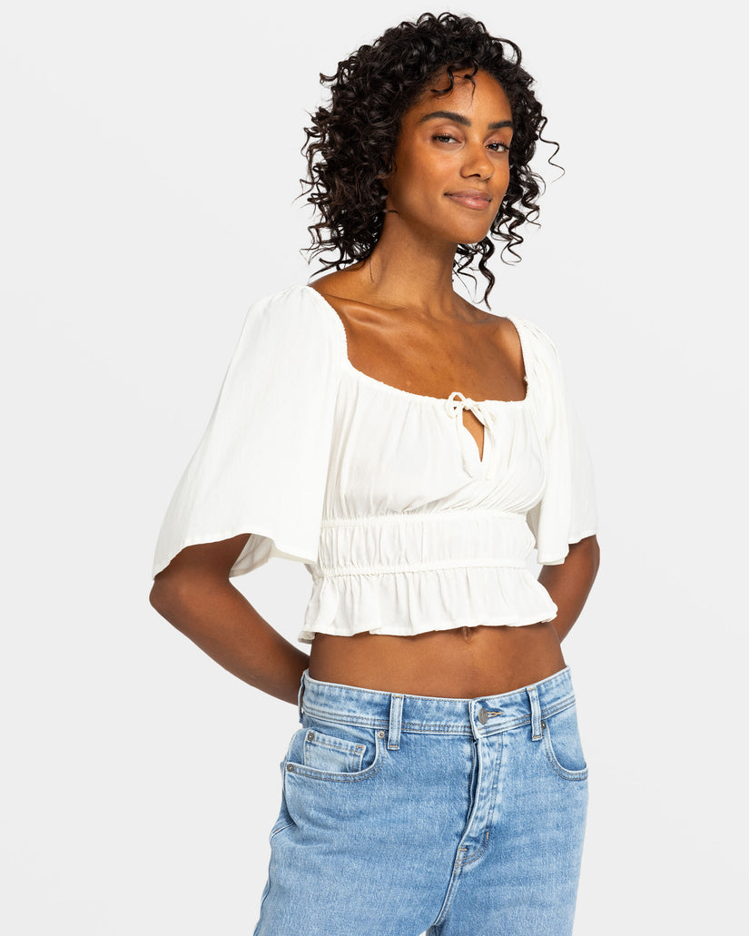 Women Roxy® Dawn Winds Crop Tops White | NUPE-21834