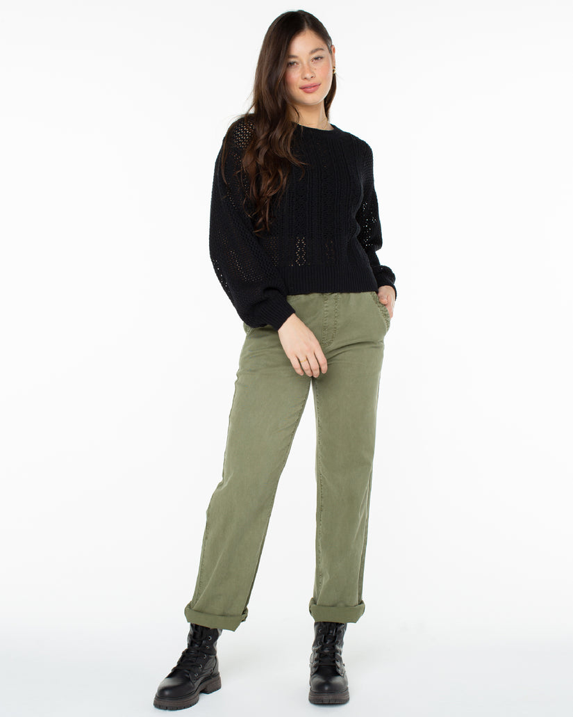 Women Roxy® Day Break Open Knit Sweaters Black | SFRL-86905