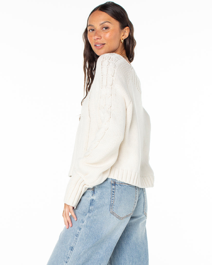 Women Roxy® Day Dream Boat Neck Sweaters White | NQHU-48915