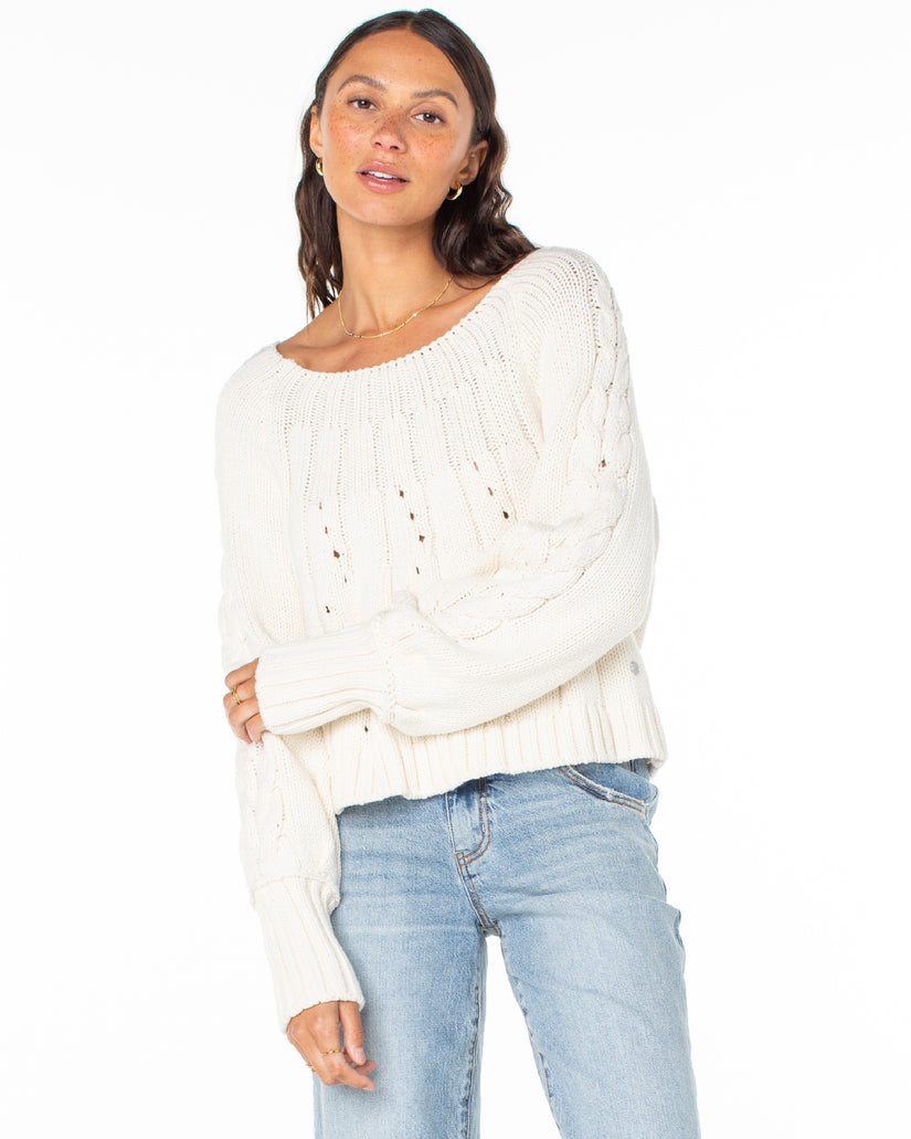 Women Roxy® Day Dream Boat Neck Sweaters White | NQHU-48915
