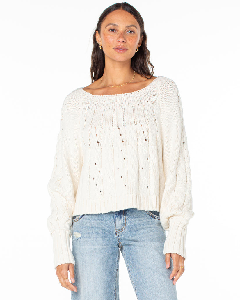 Women Roxy® Day Dream Boat Neck Sweaters White | NQHU-48915