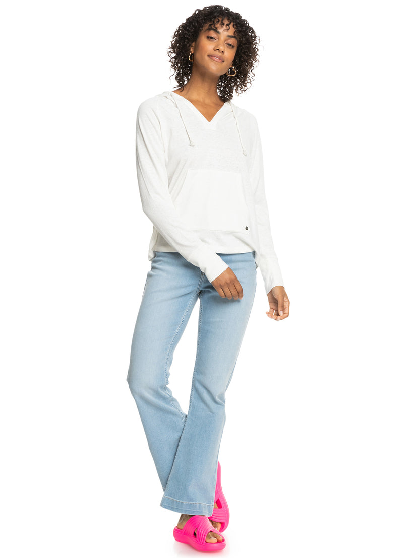 Women Roxy® Destination Surf Hoodie White | NJRE-06732