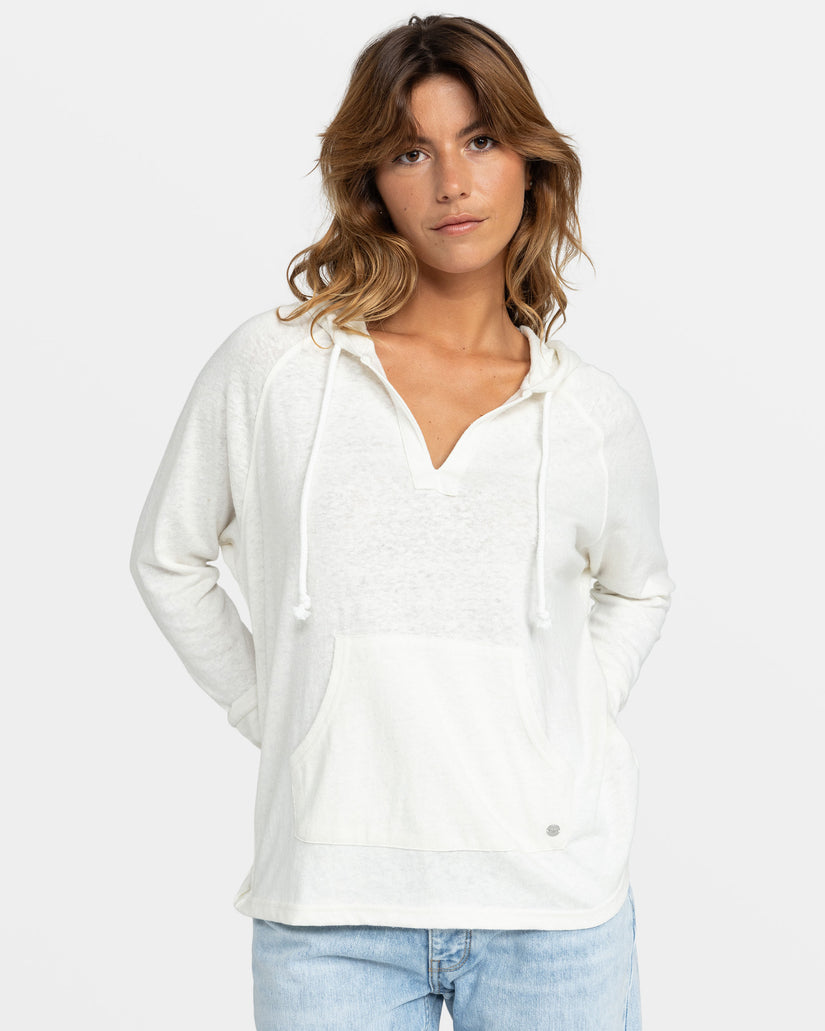Women Roxy® Destination Surf Hoodie White | LIZK-08364