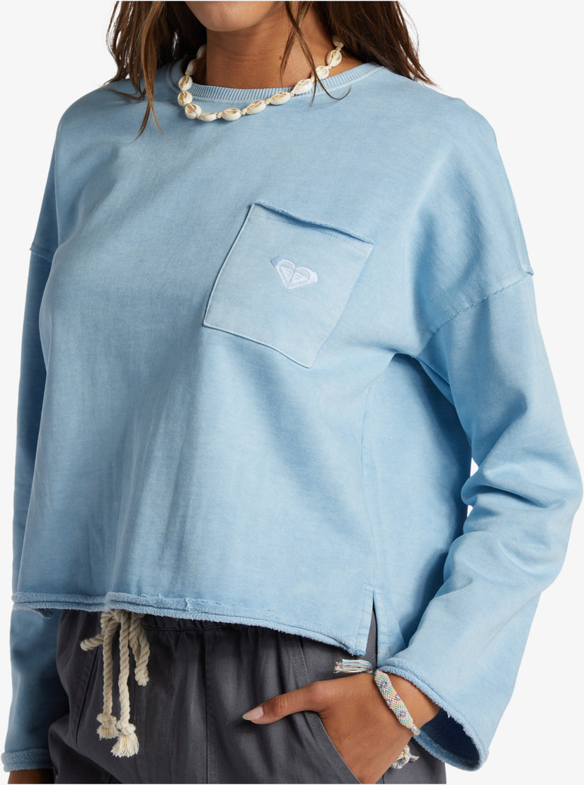 Women Roxy® Doheny Crew Neck Sweatshirt Blue | HNQS-94082