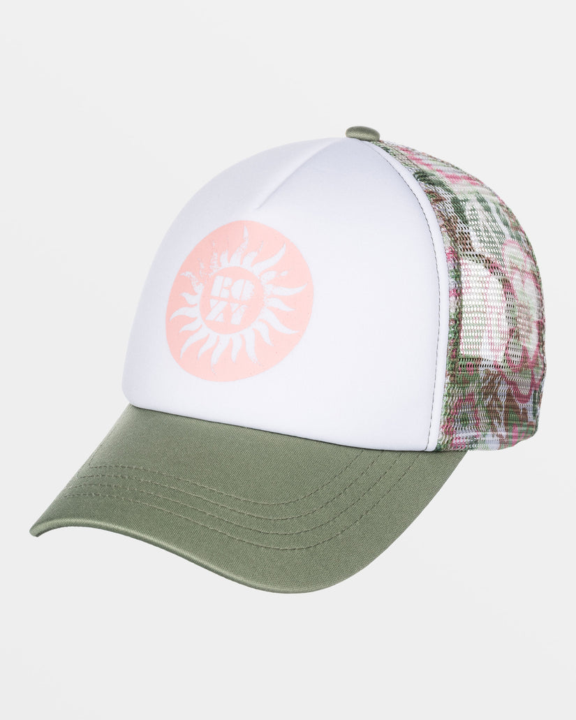 Women Roxy® Donut Spain Trucker Hats Green Flower | NERP-64172