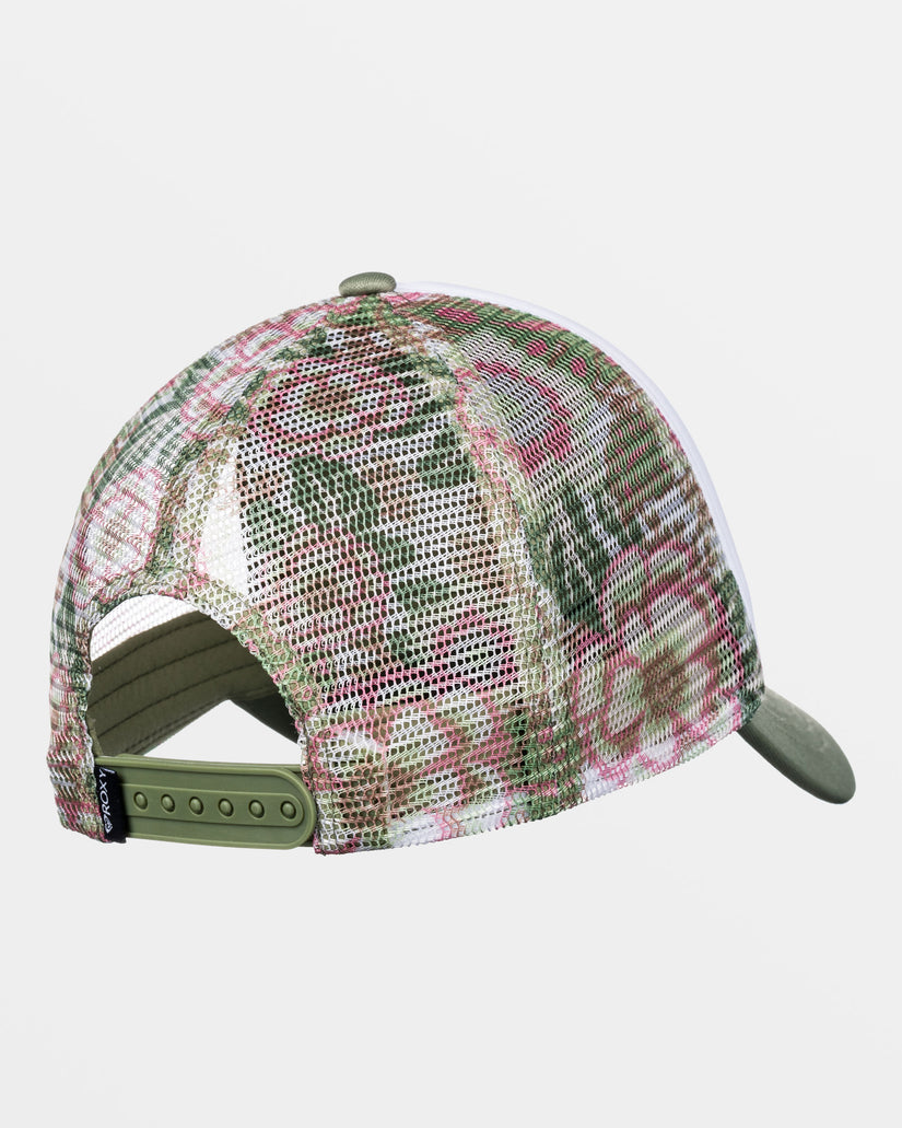 Women Roxy® Donut Spain Trucker Hats Green Flower | NERP-64172