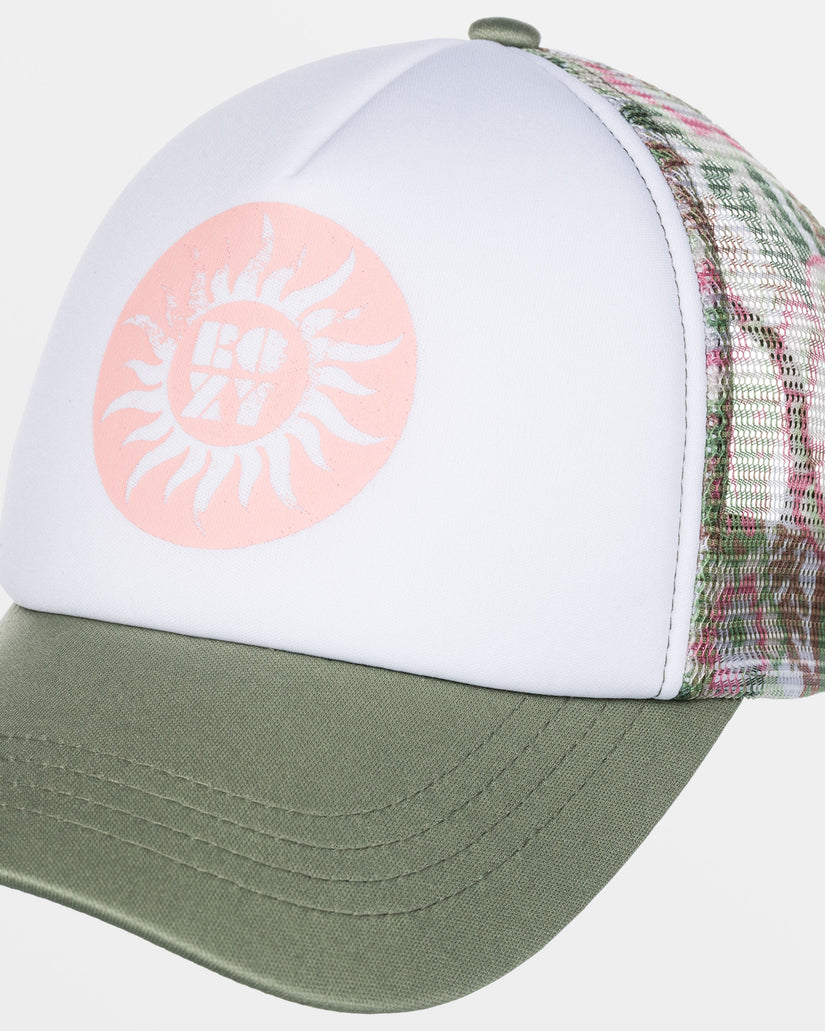 Women Roxy® Donut Spain Trucker Hats Green Flower | NERP-64172