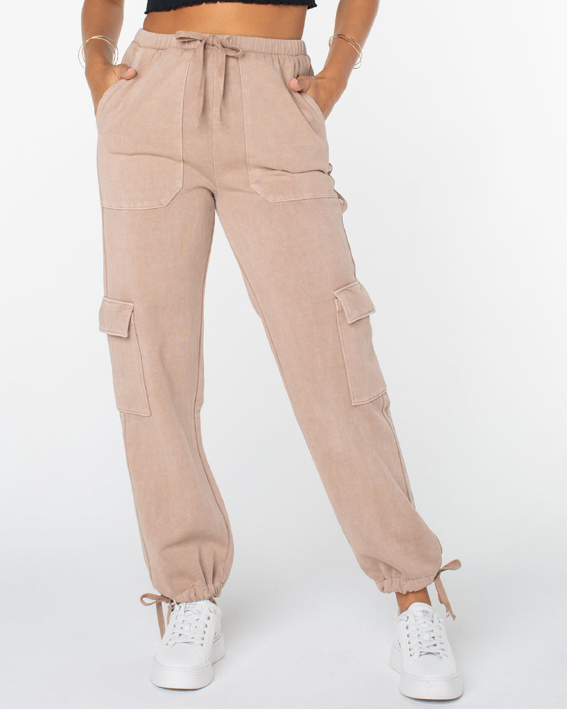 Women Roxy® Double Up Cargo Sweatpants Grey Brown | WAPC-58792