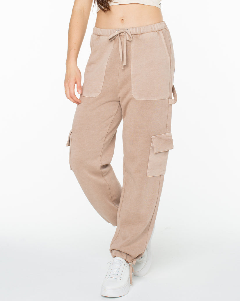 Women Roxy® Double Up Cargo Sweatpants Grey Brown | WAPC-58792
