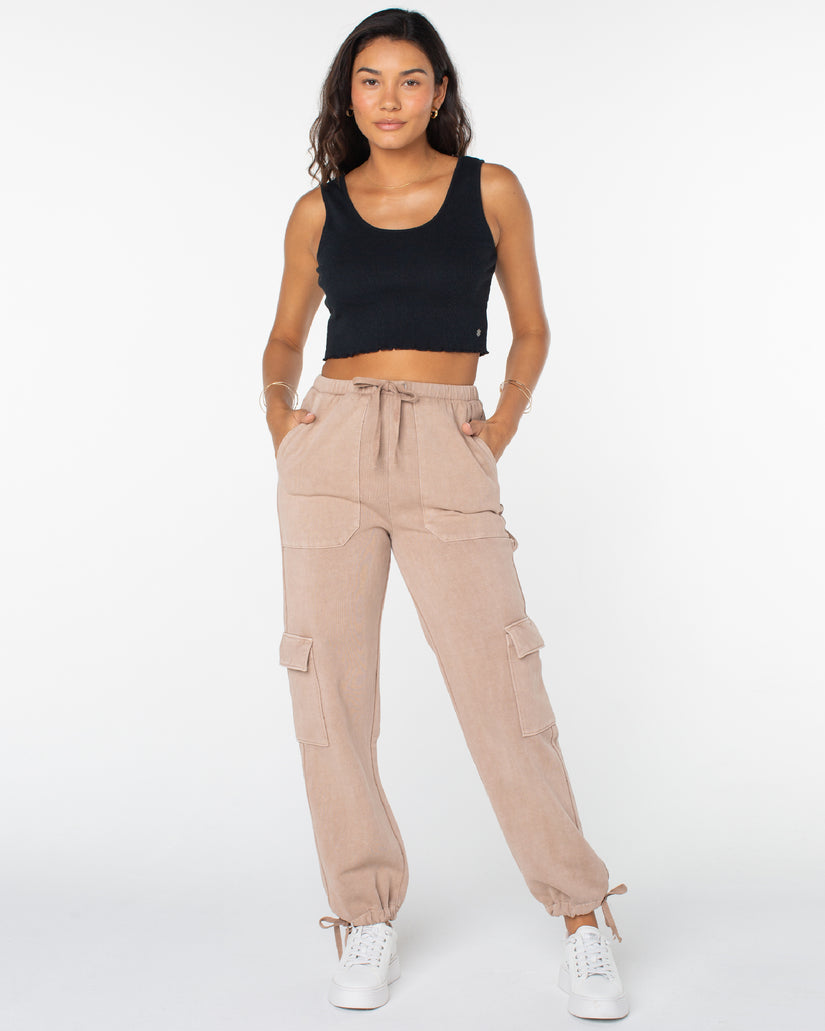 Women Roxy® Double Up Cargo Sweatpants Grey Brown | WAPC-58792