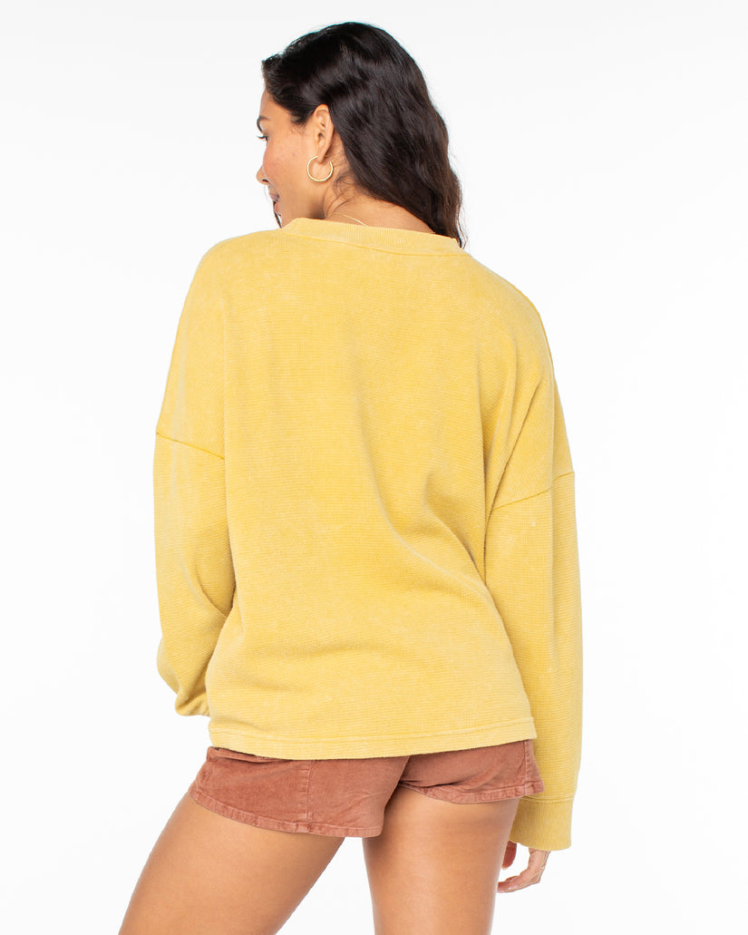 Women Roxy® East Side Long Sleeve Tops Yellow | CUFD-12064