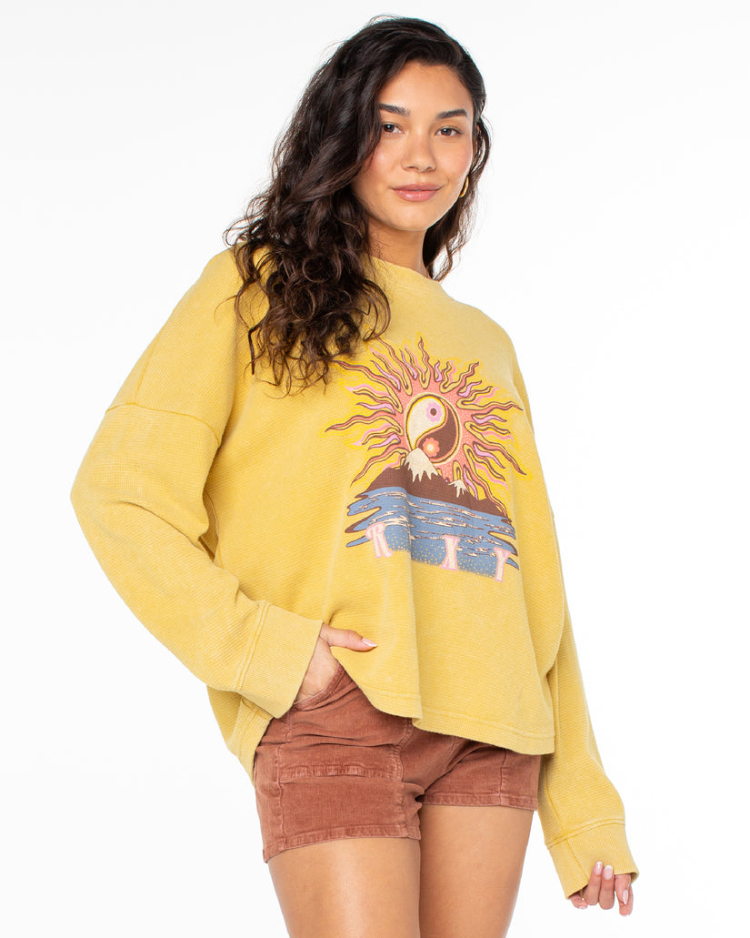 Women Roxy® East Side Long Sleeve Tops Yellow | CUFD-12064