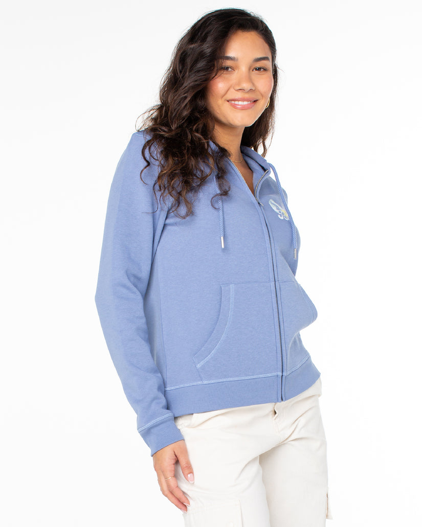Women Roxy® Evening Hike Zip Up Hoodie Blue | QJPK-60815