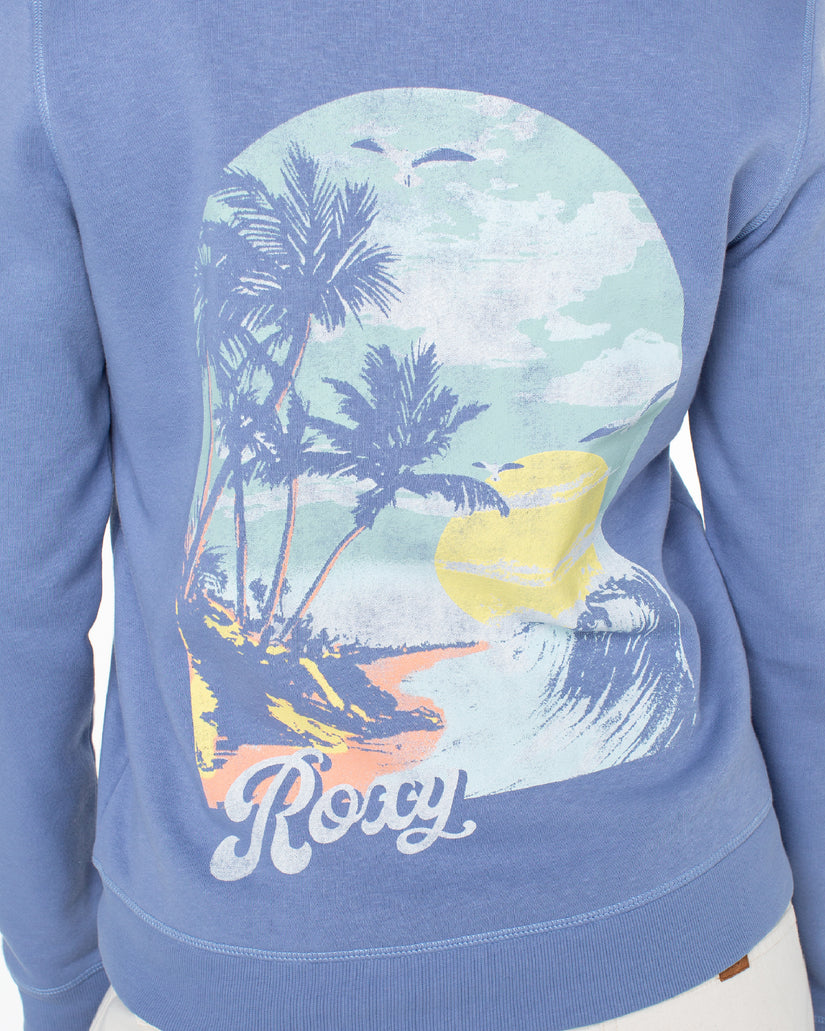 Women Roxy® Evening Hike Zip Up Hoodie Blue | QJPK-60815
