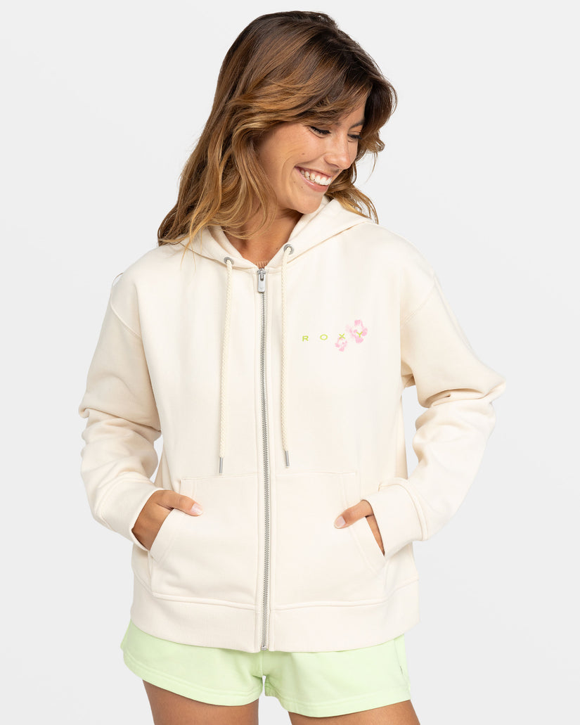 Women Roxy® Evening Hike Zip Up Hoodie White | NWMY-06134