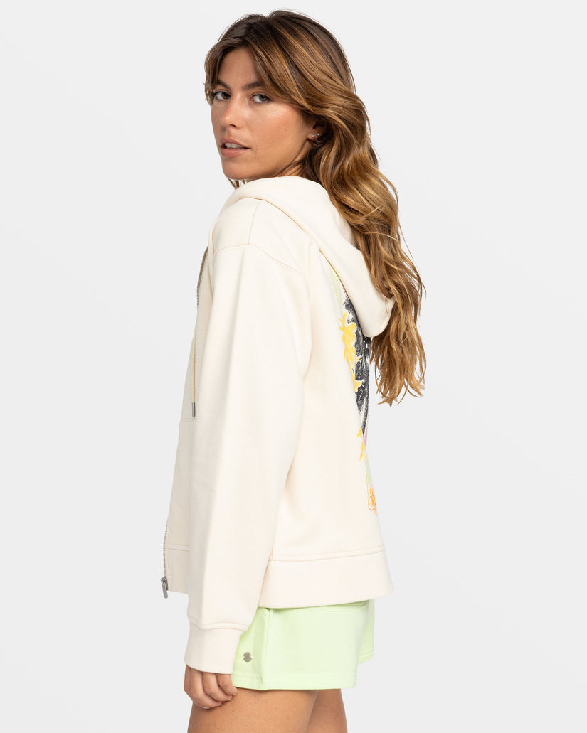 Women Roxy® Evening Hike Zip Up Hoodie White | NWMY-06134
