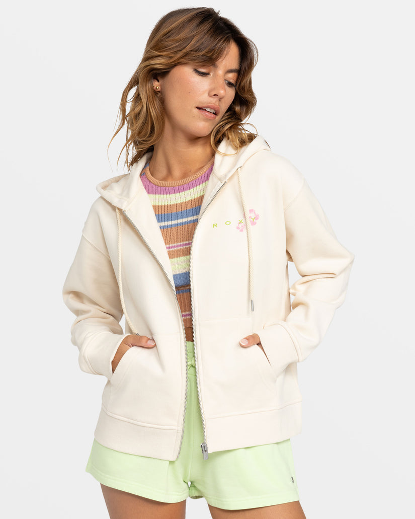 Women Roxy® Evening Hike Zip Up Hoodie White | NWMY-06134