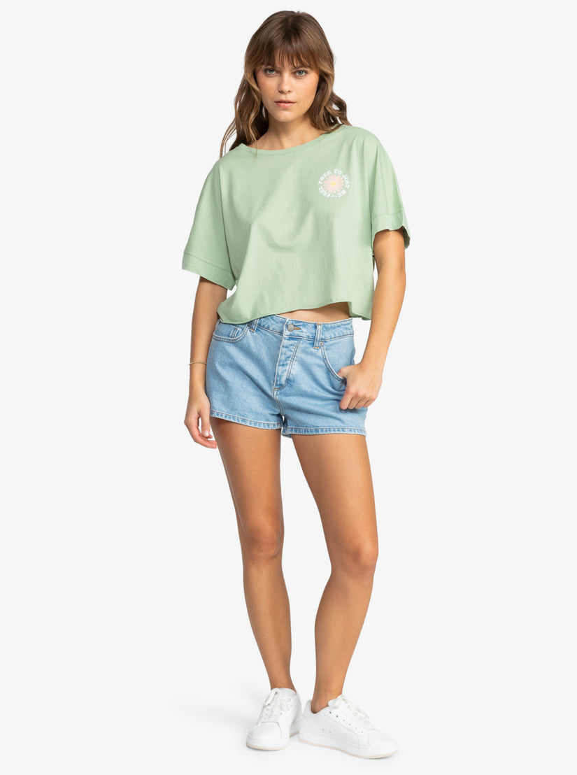 Women Roxy® Feel Free T-Shirt Green | FLCU-53164