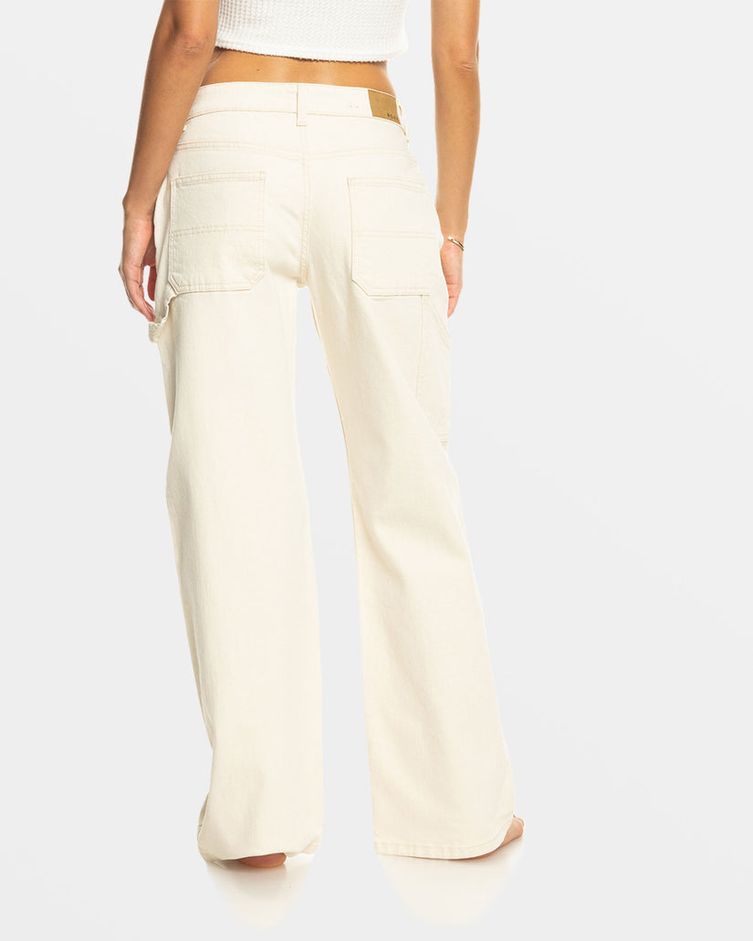 Women Roxy® Finley Worker Carpenter Jeans Beige | GBDN-29407