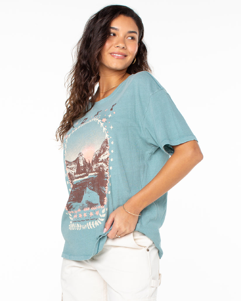 Women Roxy® Folk Mountain T-Shirt Blue / Blue | UHTI-13472