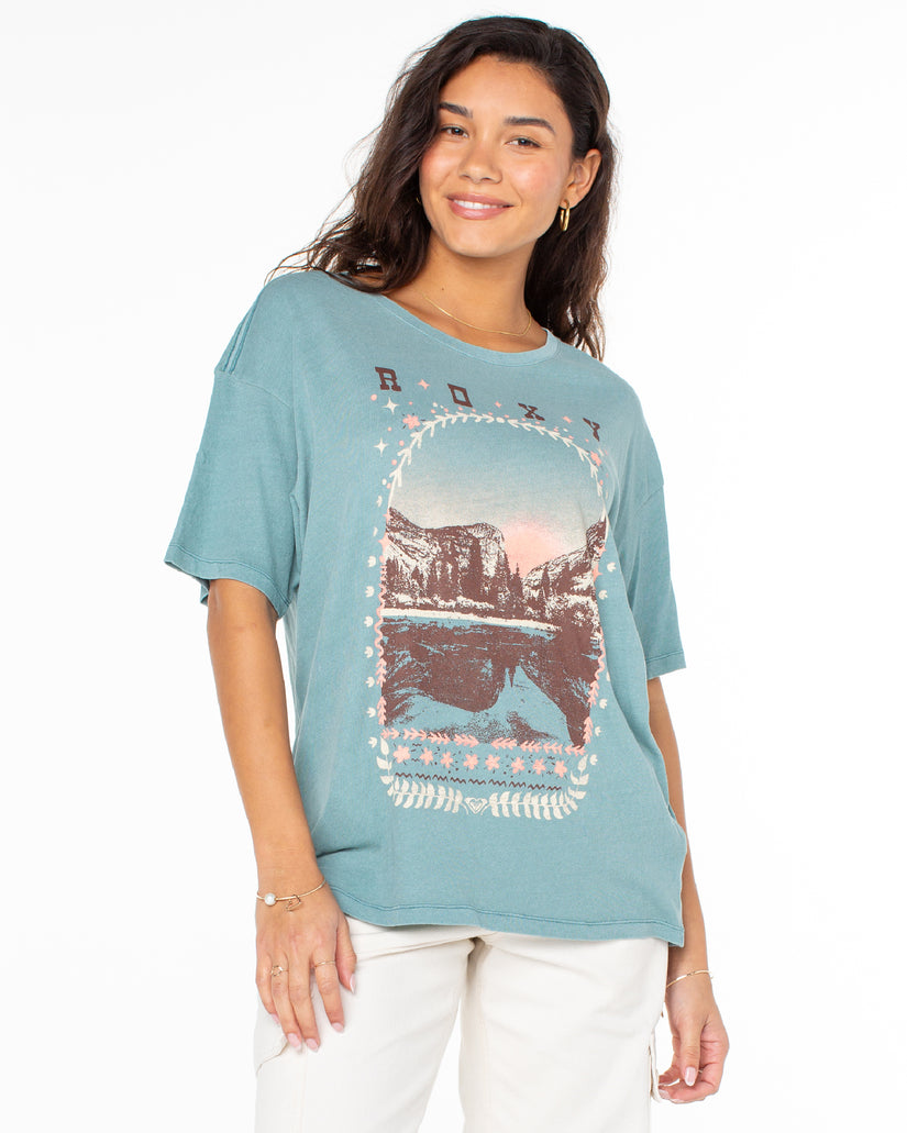 Women Roxy® Folk Mountain T-Shirt Blue / Blue | UHTI-13472