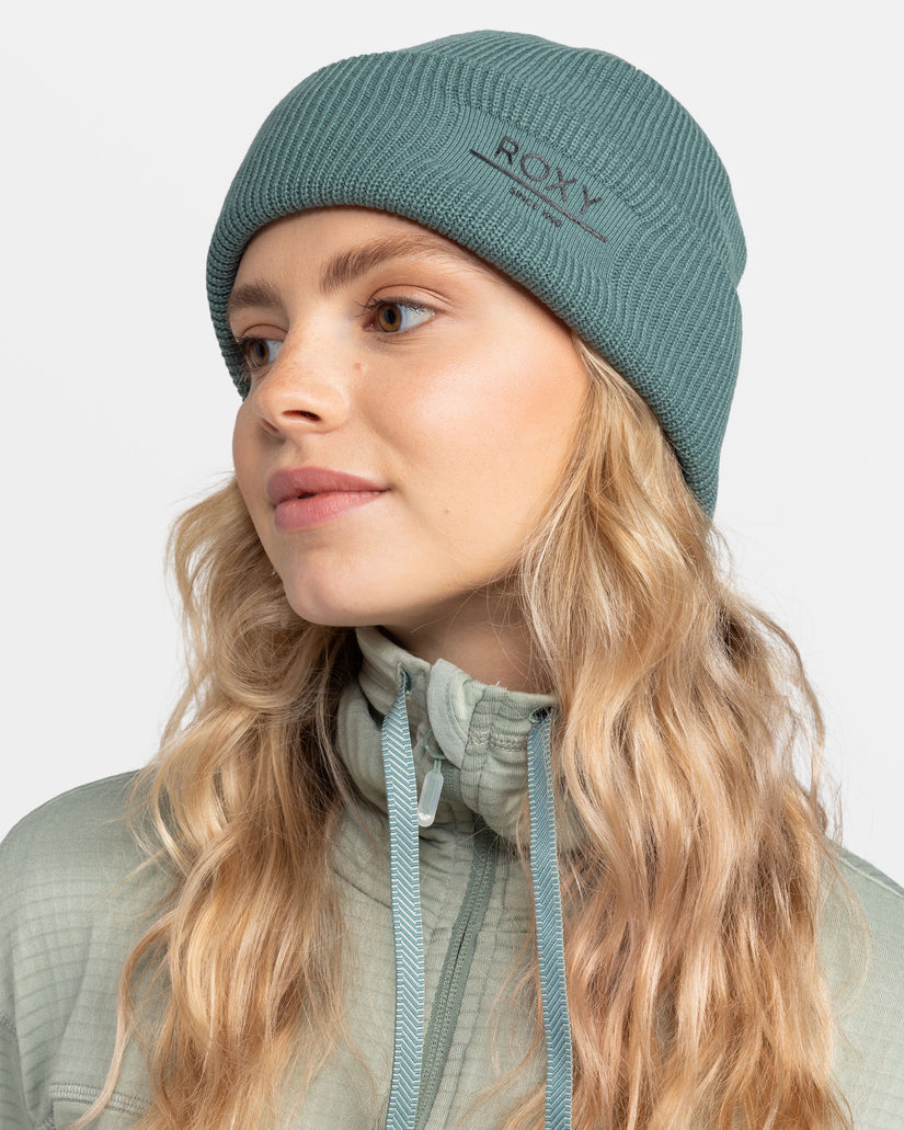 Women Roxy® Folker Rib Knit Beanie Deep Green | ULDV-07235
