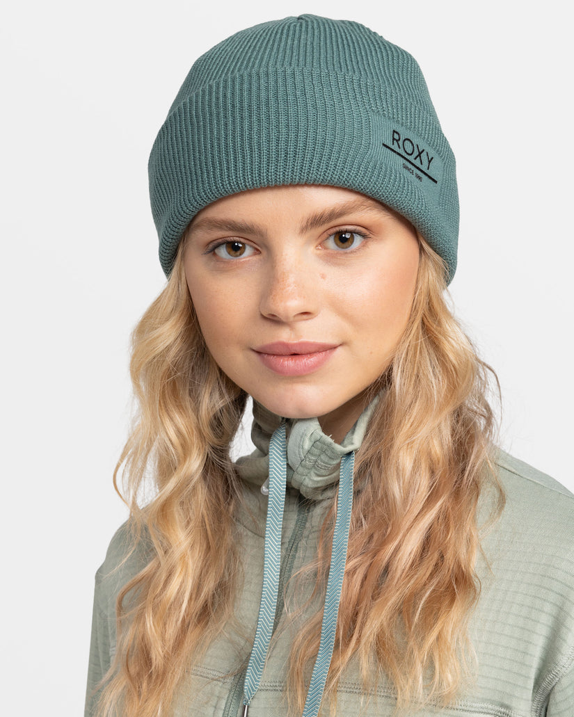 Women Roxy® Folker Rib Knit Beanie Deep Green | ULDV-07235