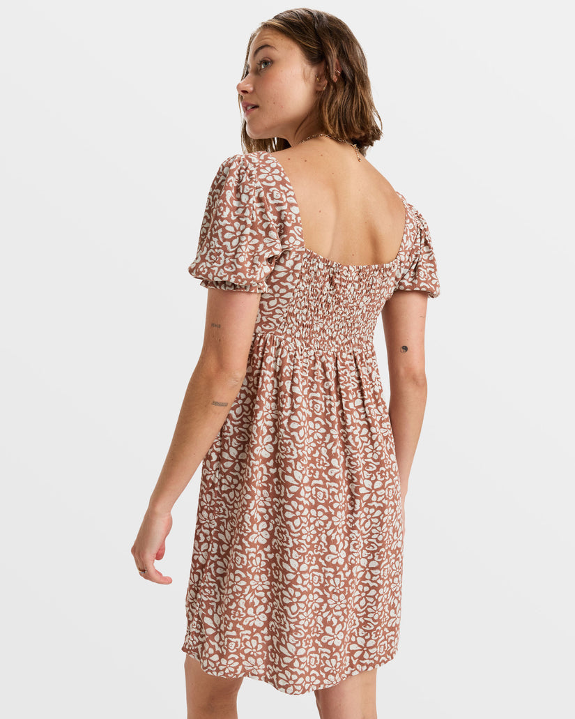 Women Roxy® Frill Bloom Mini Dress Brown | WUCJ-05389