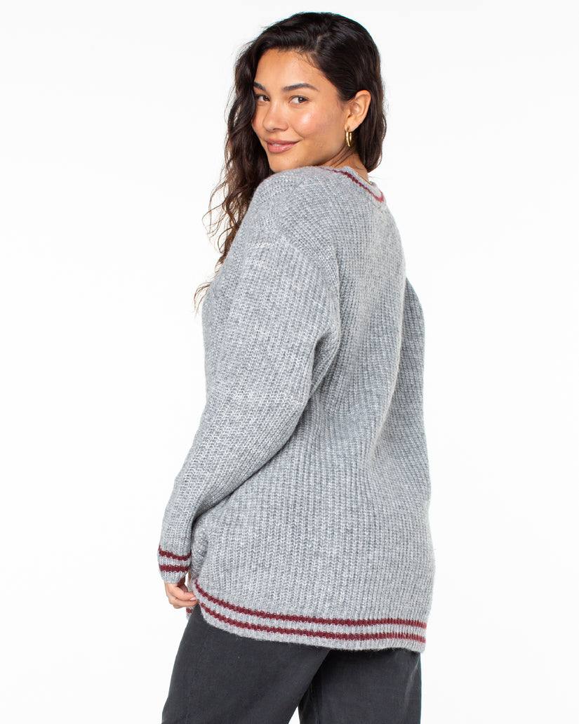 Women Roxy® Game Day Long Button Up Cardigan Grey | RQZD-83271