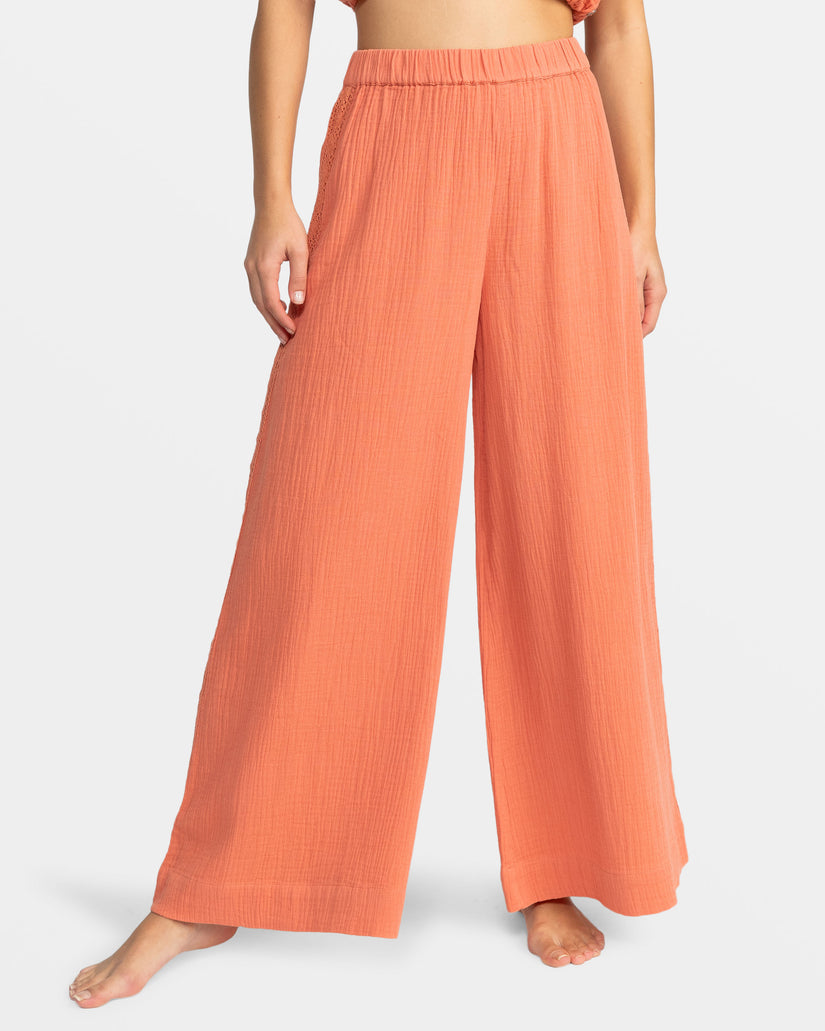 Women Roxy® Golden Tropic Wide Leg Beach Pants Orange | MAJX-21754