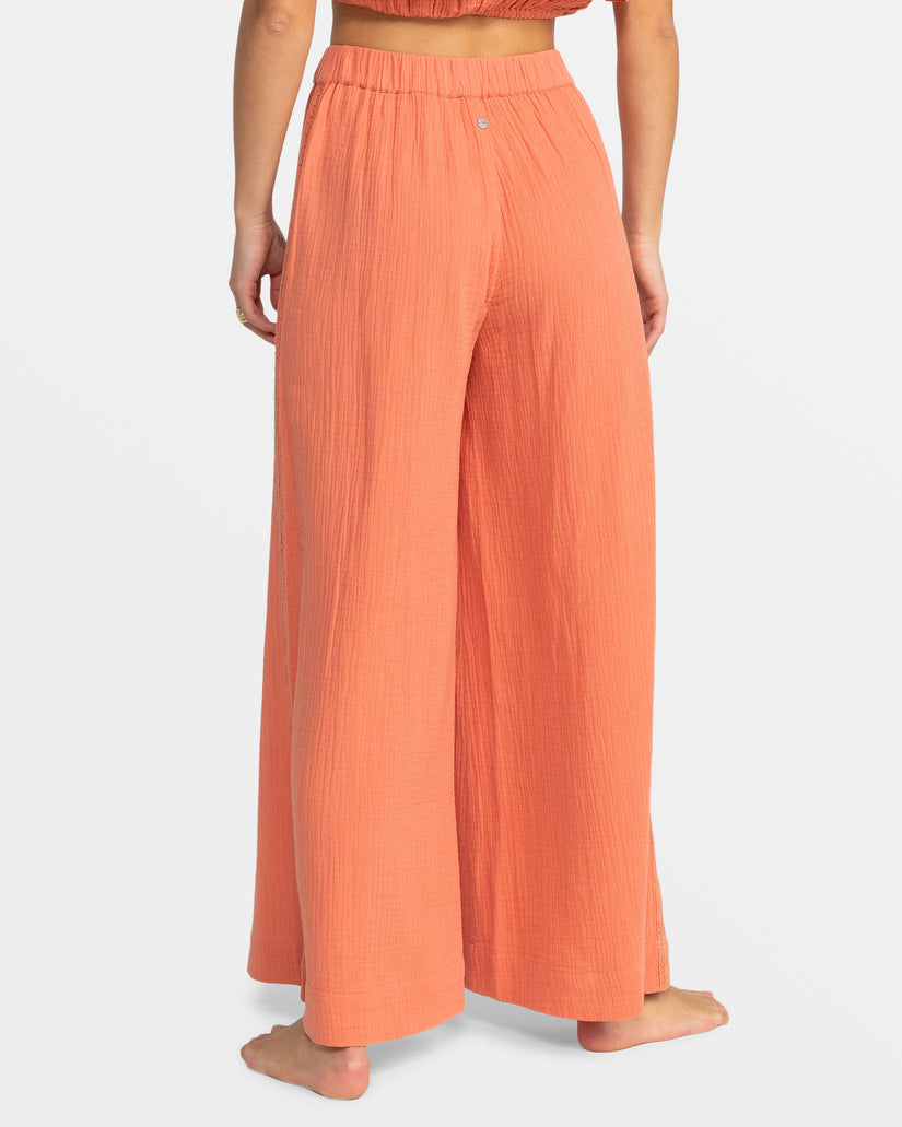 Women Roxy® Golden Tropic Wide Leg Beach Pants Orange | MAJX-21754