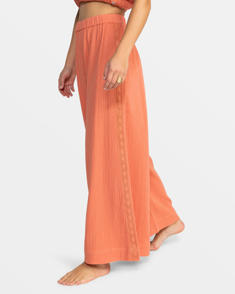 Women Roxy® Golden Tropic Wide Leg Beach Pants Orange | MAJX-21754