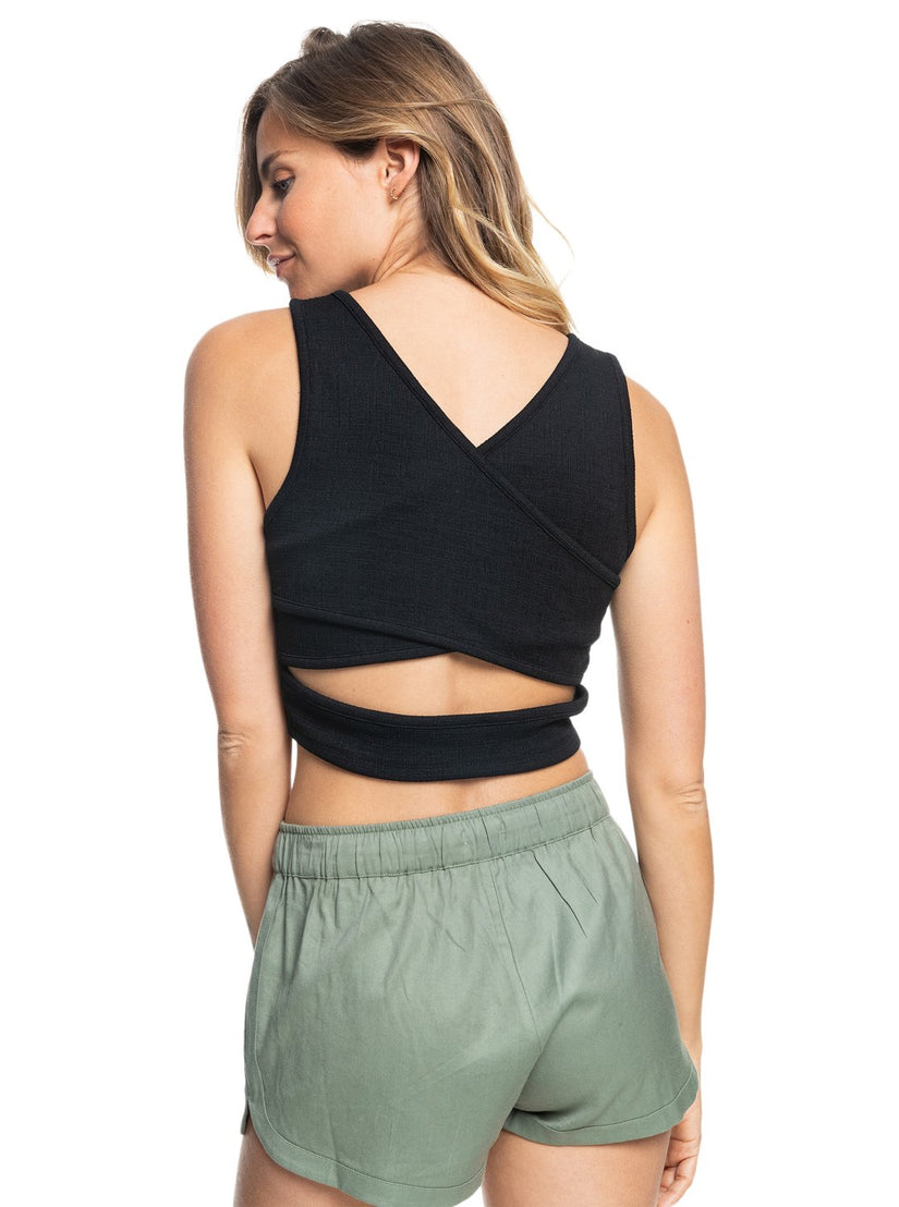 Women Roxy® Good Keepsake Crop Tops Black | VKHL-76134