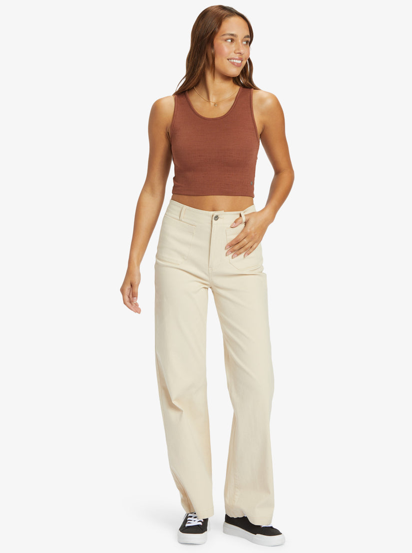 Women Roxy® Good Keepsake Crop Tops Brown | PUWS-91670