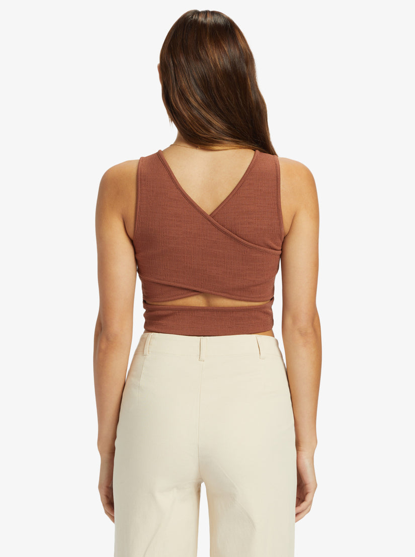 Women Roxy® Good Keepsake Crop Tops Brown | PUWS-91670