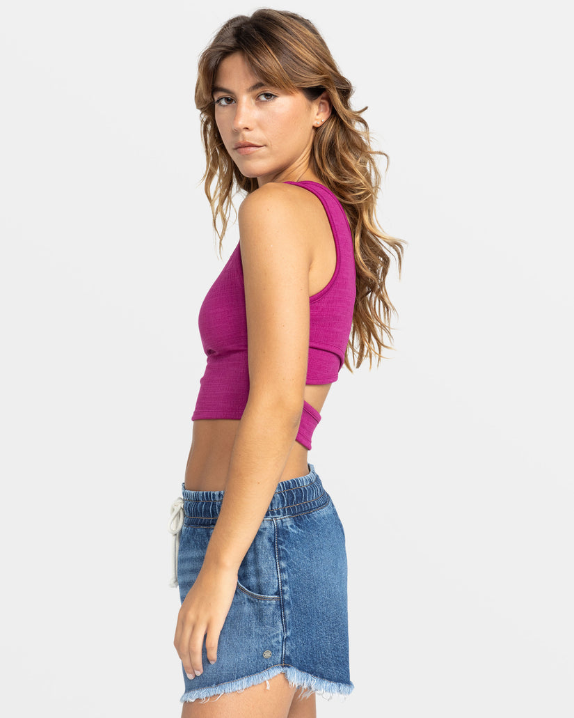 Women Roxy® Good Keepsake Crop Tops Fuchsia | HWYJ-81350