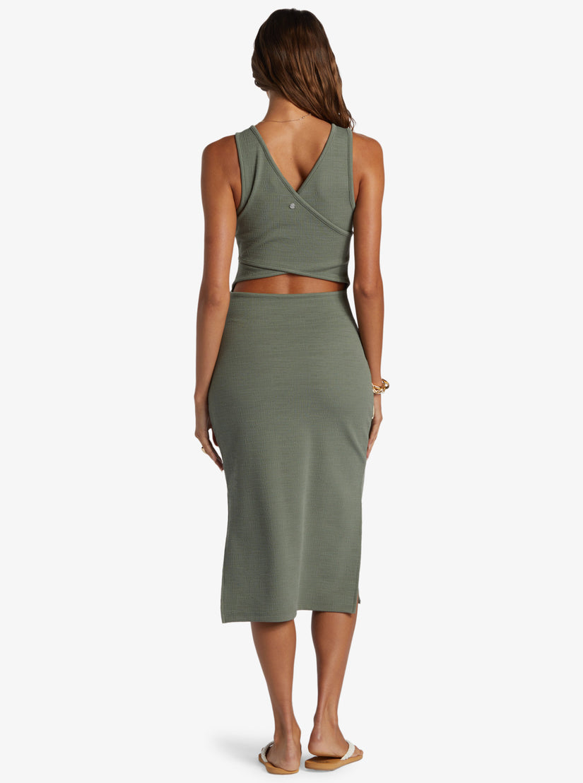Women Roxy® Good Keepsake Midi Dress Green | WODG-13469