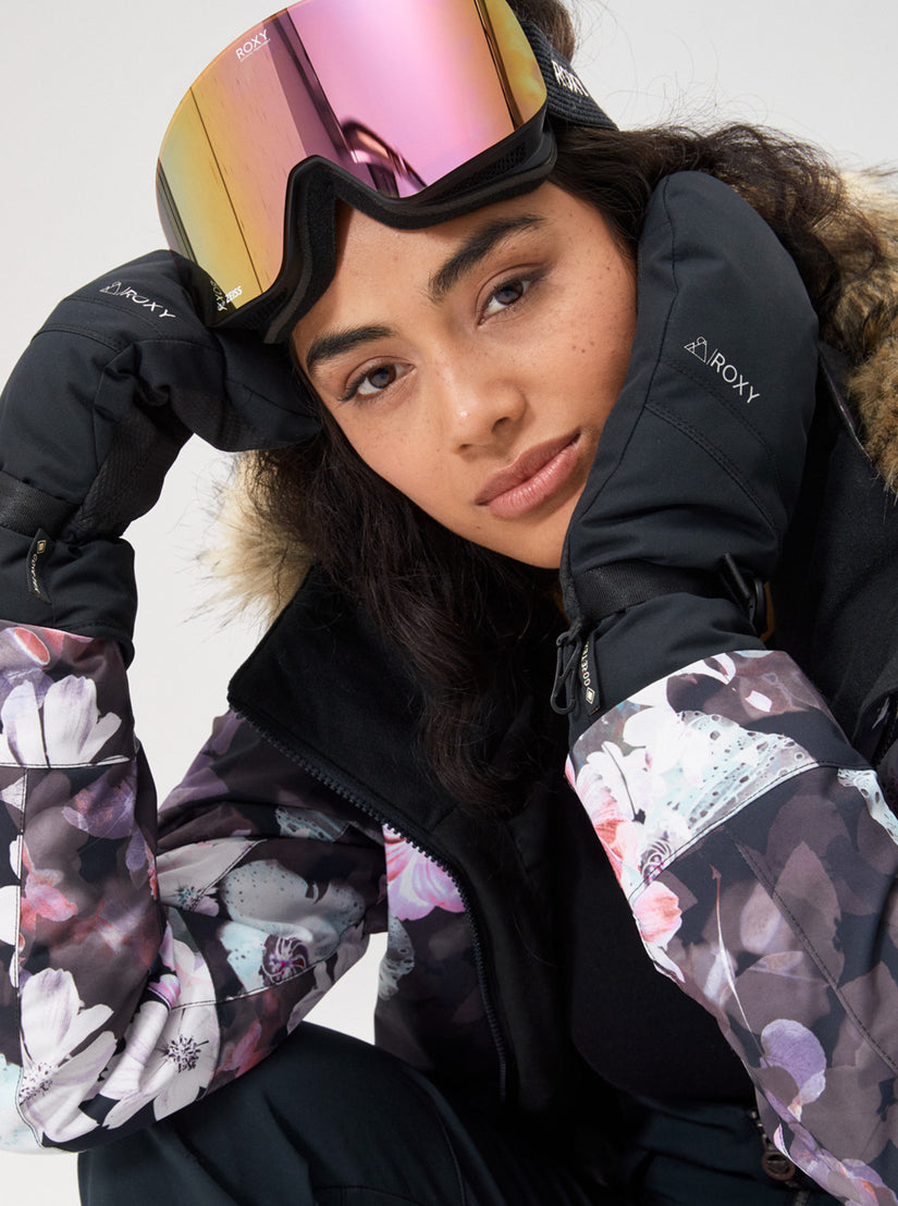 Women Roxy® Gore-Tex® Fizz Snow Gloves Black | NVGY-97231