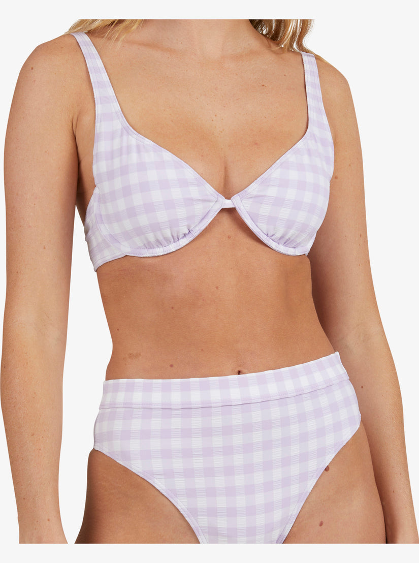 Women Roxy® Heart The Check Moderate Coverage Bikini Bottoms Purple | EXOC-83742