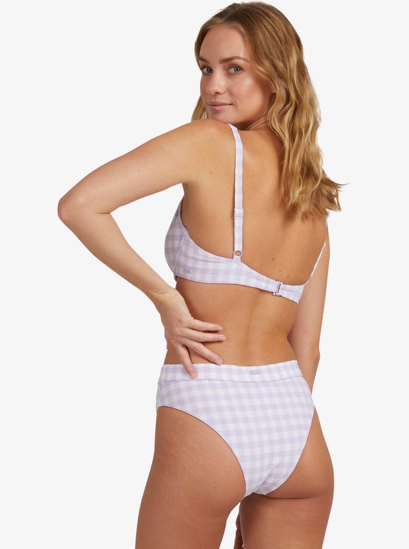 Women Roxy® Heart The Check Moderate Coverage Bikini Bottoms Purple | MXAB-28965